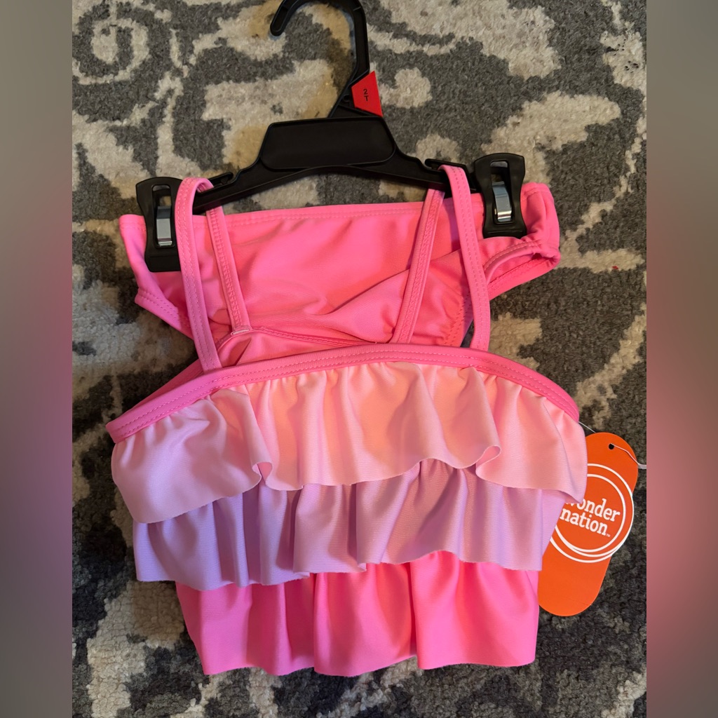 Wonder Nation Brand New Pink Layered Swimsuit